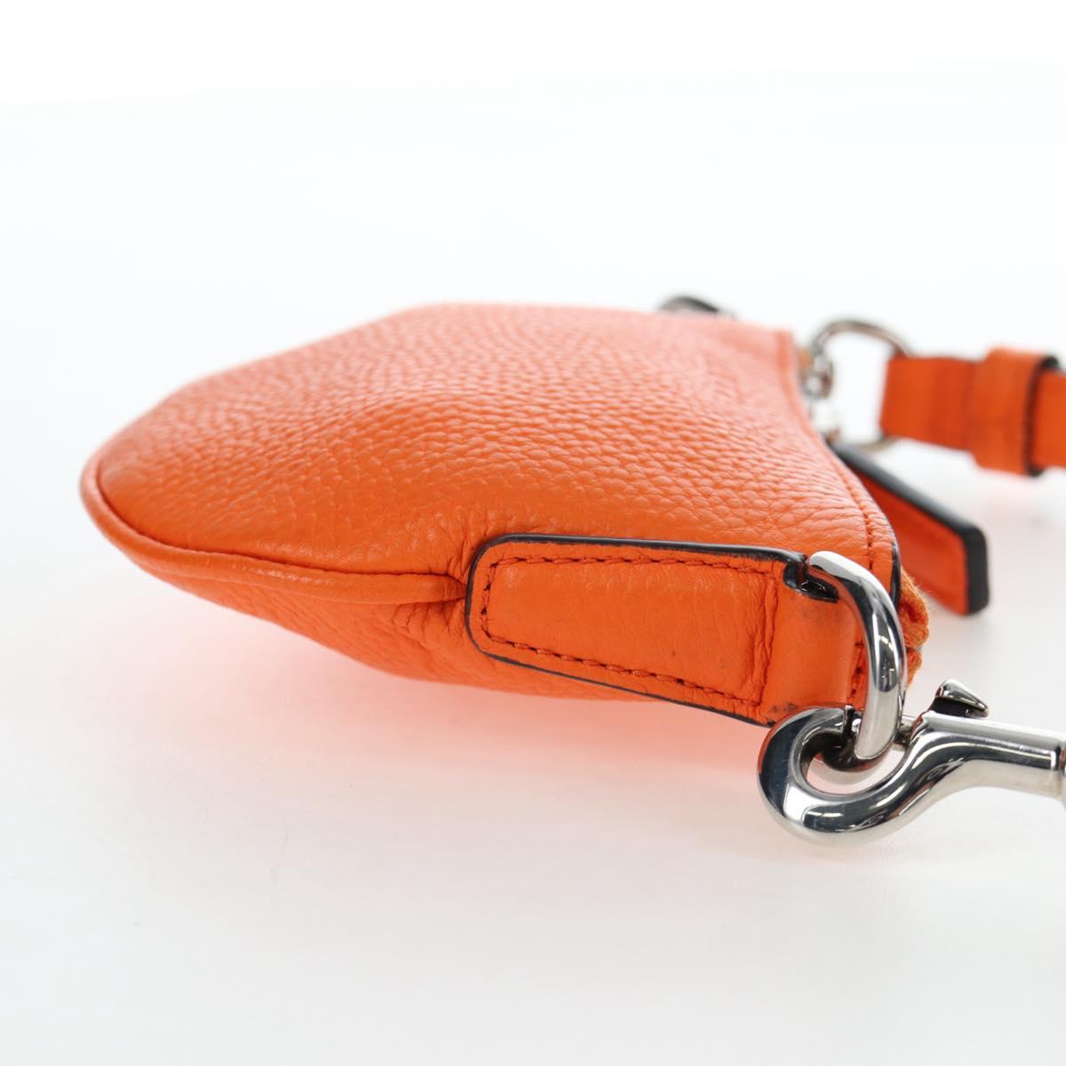 GUCCI Logo Micro Shoulder Bag Leather Orange Silver 821831 Auth 200280V