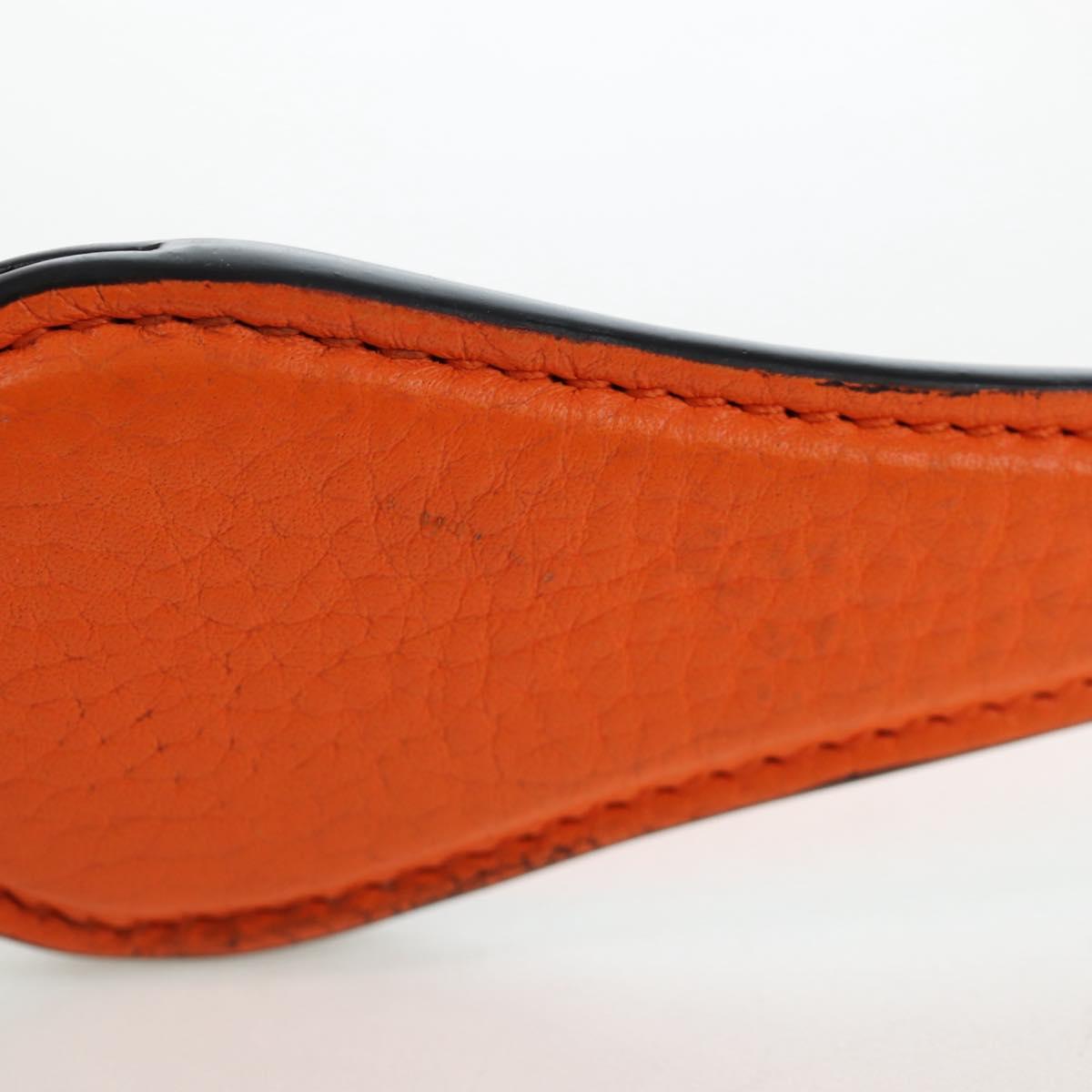 GUCCI Logo Micro Shoulder Bag Leather Orange Silver 821831 Auth 200280V