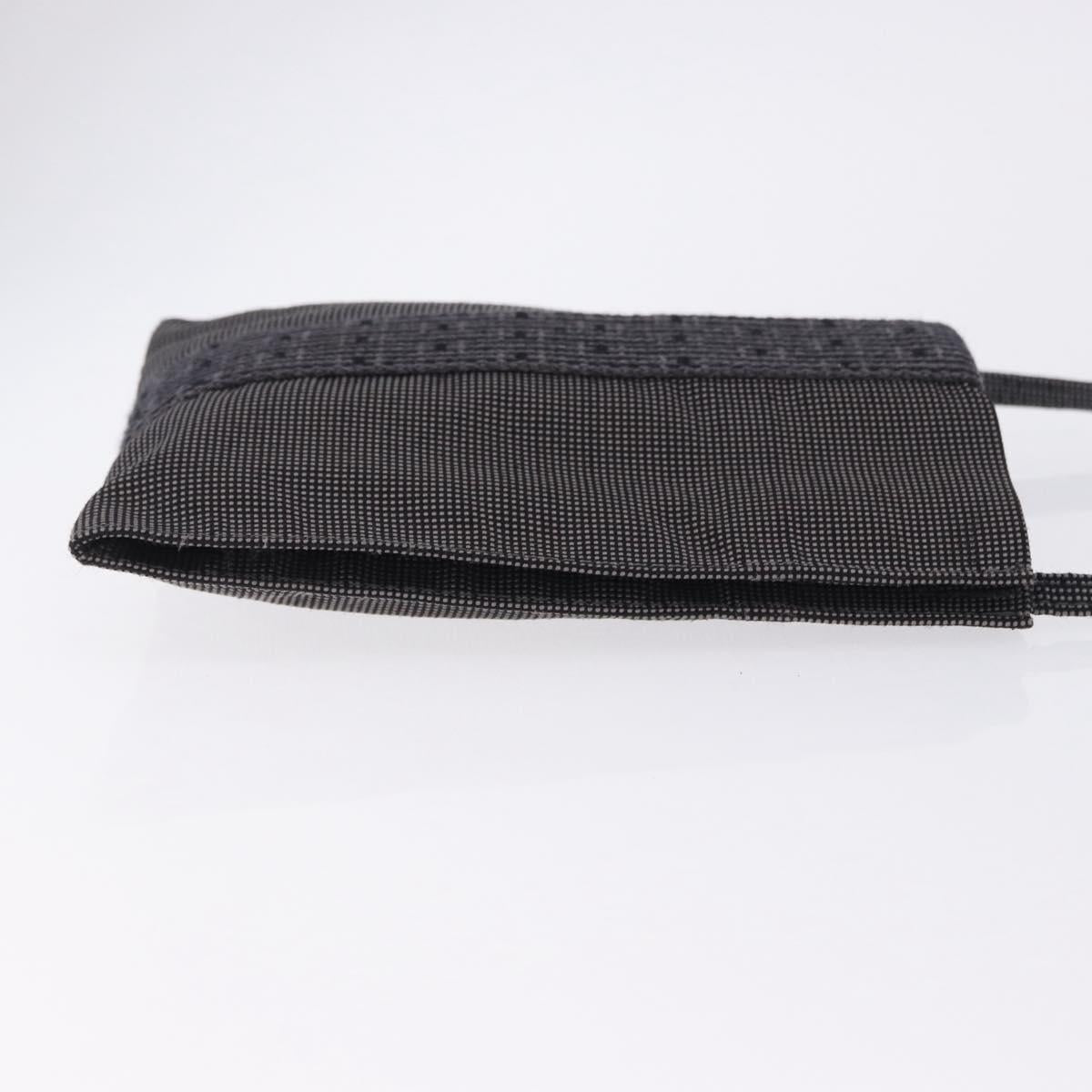 HERMES Her Line Pochette Shoulder Bag Canvas Gray Auth 200286