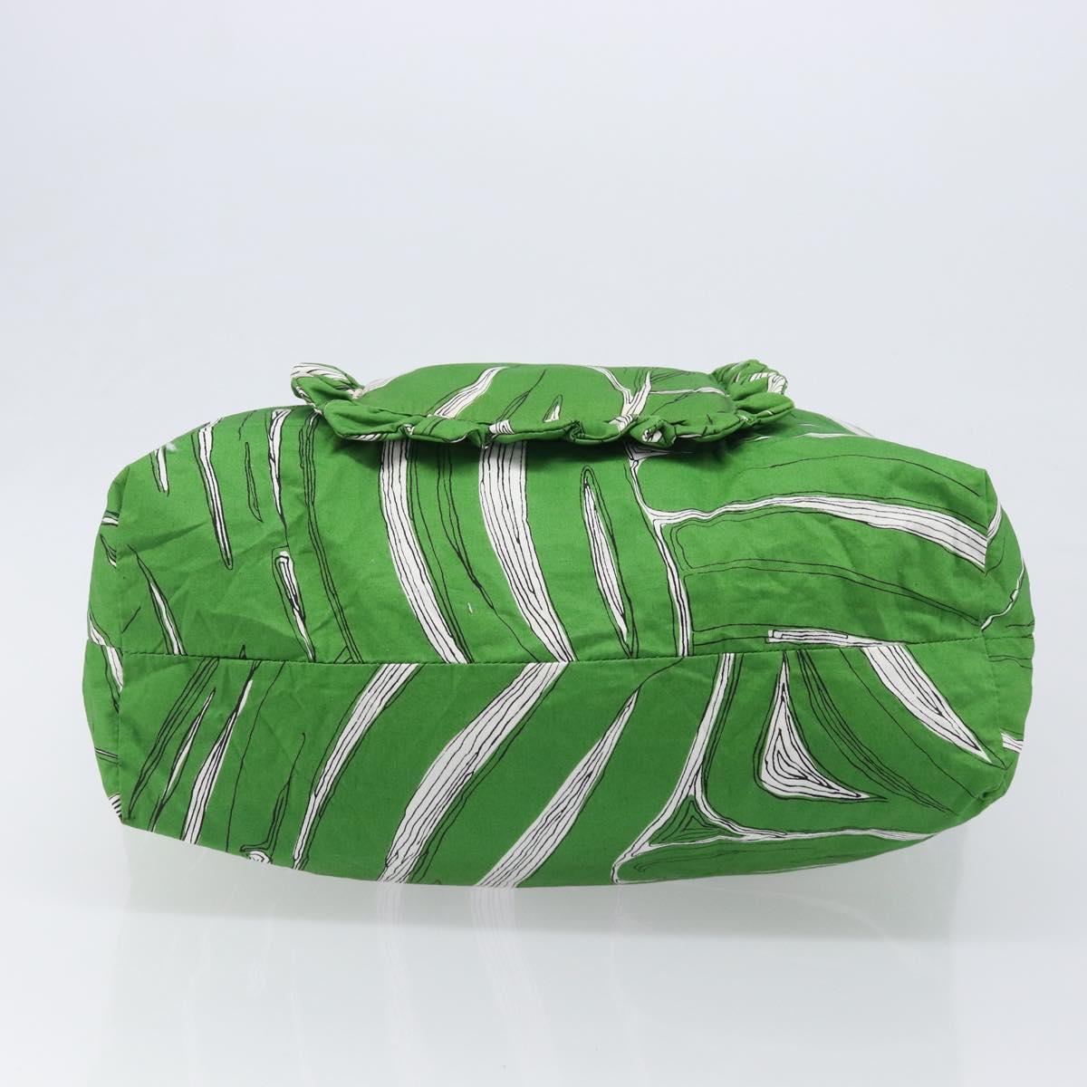 Miu Miu Tote Bag Nylon Green Silver Auth 200289A