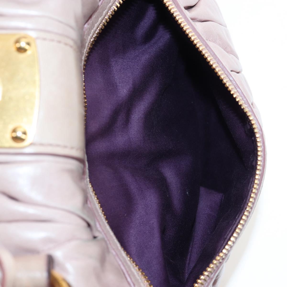 Miu Miu Matelasse Hand Bag Leather 2way Pink Gold Auth 200292V