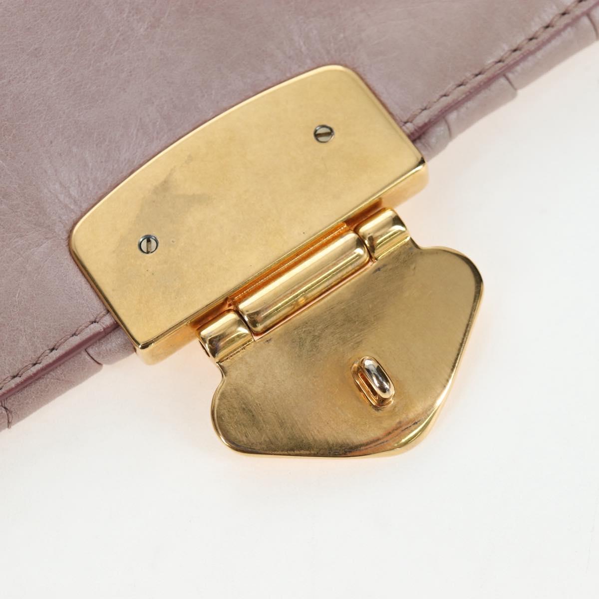 Miu Miu Matelasse Hand Bag Leather 2way Pink Gold Auth 200292V