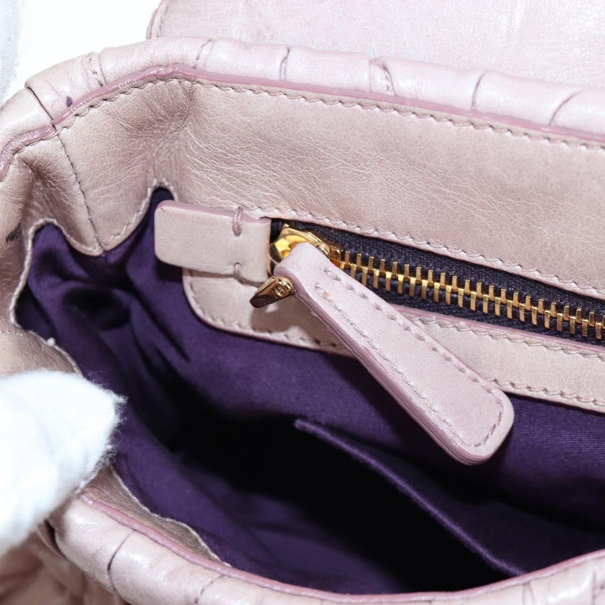 Miu Miu Matelasse Hand Bag Leather 2way Pink Gold Auth 200292V
