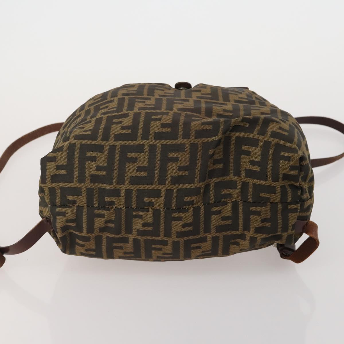 FENDI Zucca Canvas Backpack Brown Black Auth 200298