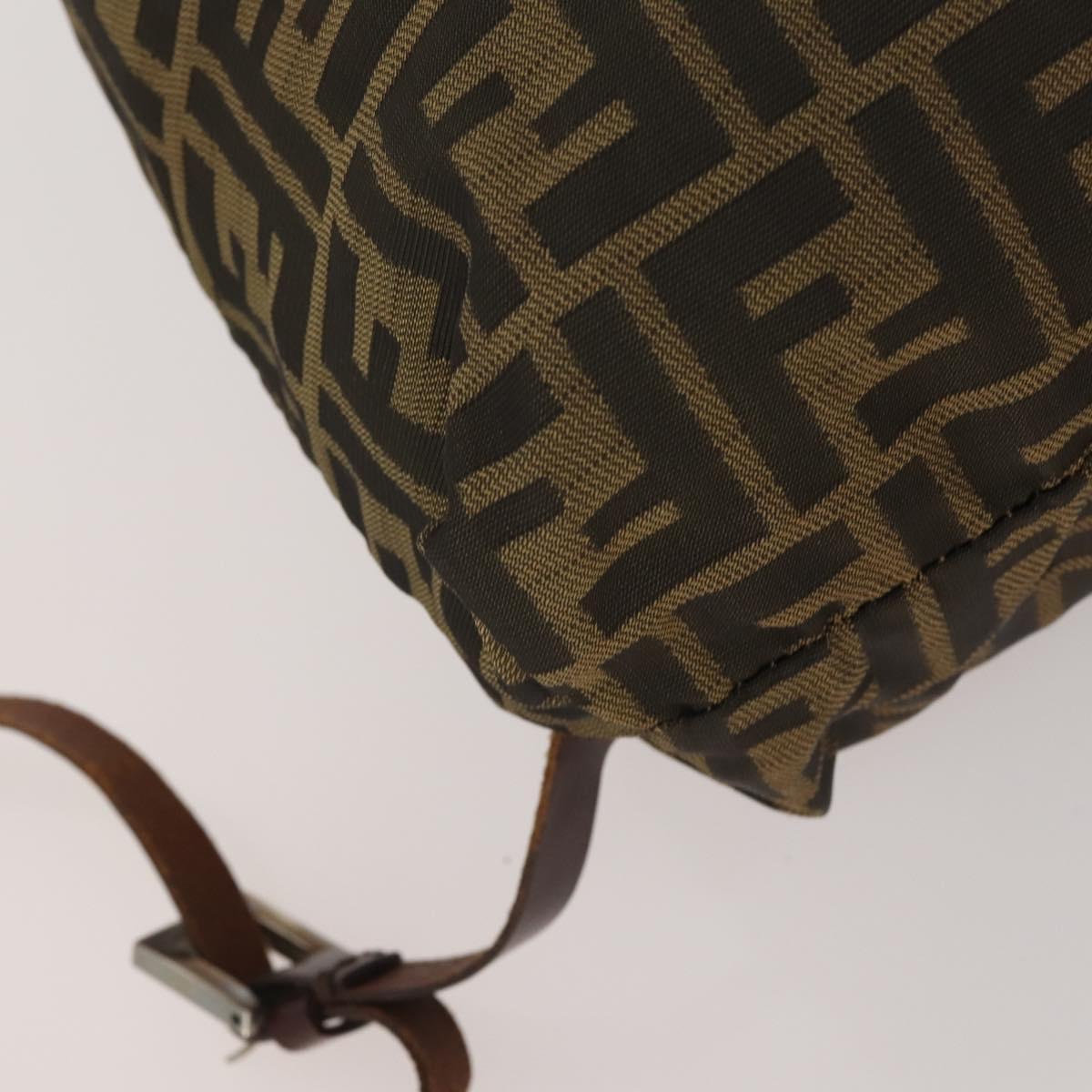 FENDI Zucca Canvas Backpack Brown Black Auth 200298