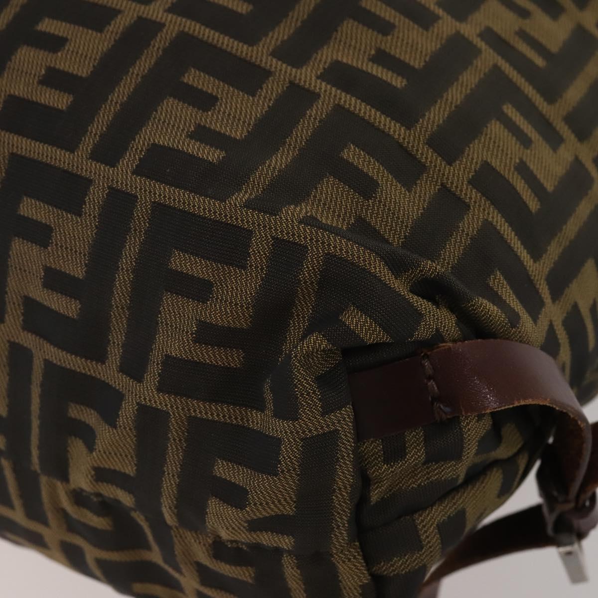FENDI Zucca Canvas Backpack Brown Black Auth 200298