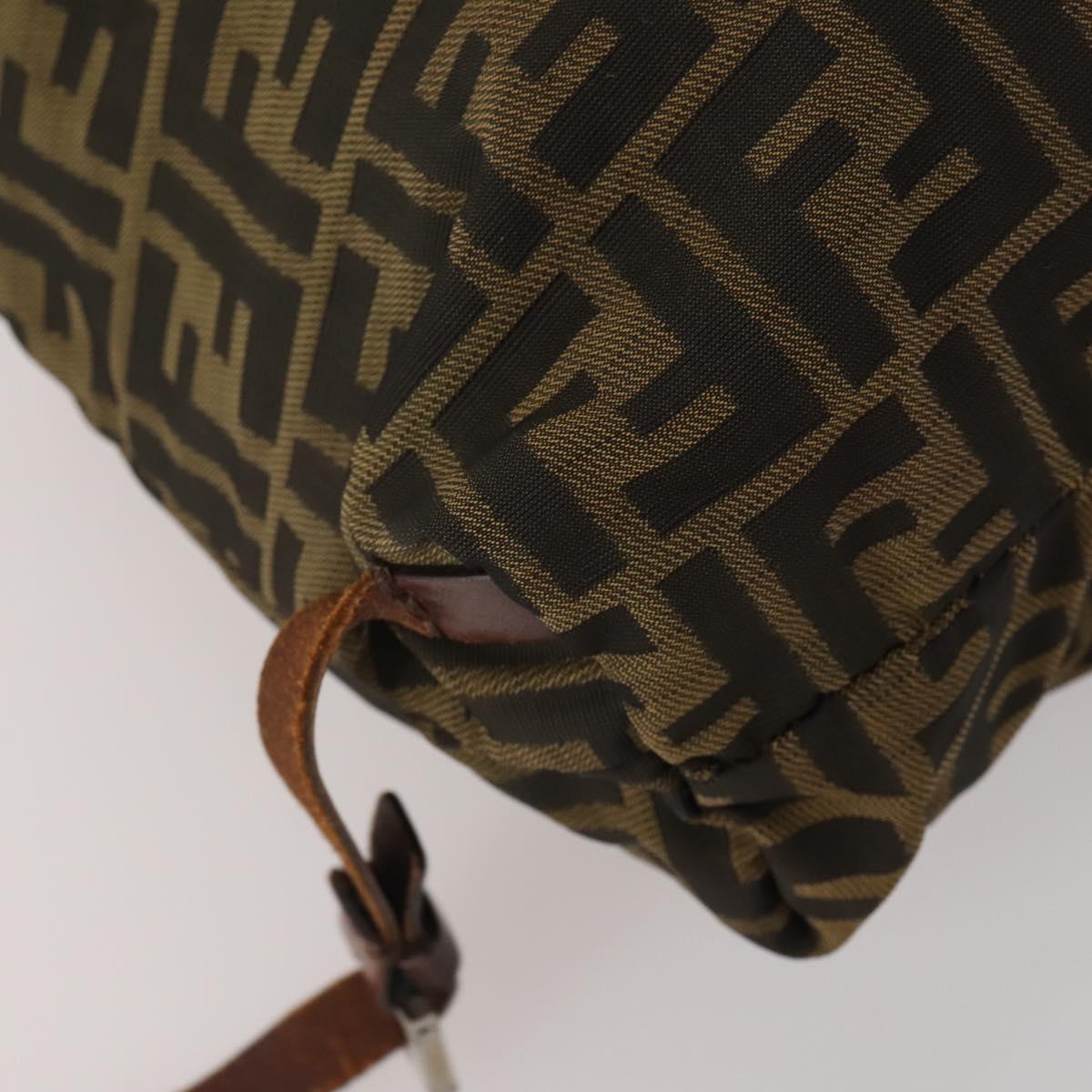 FENDI Zucca Canvas Backpack Brown Black Auth 200298