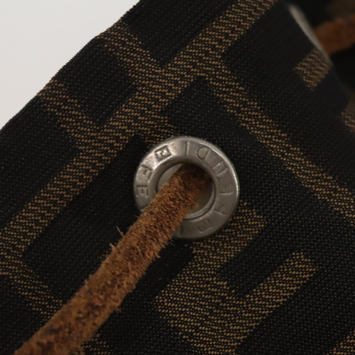 FENDI Zucca Canvas Backpack Brown Black Auth 200298