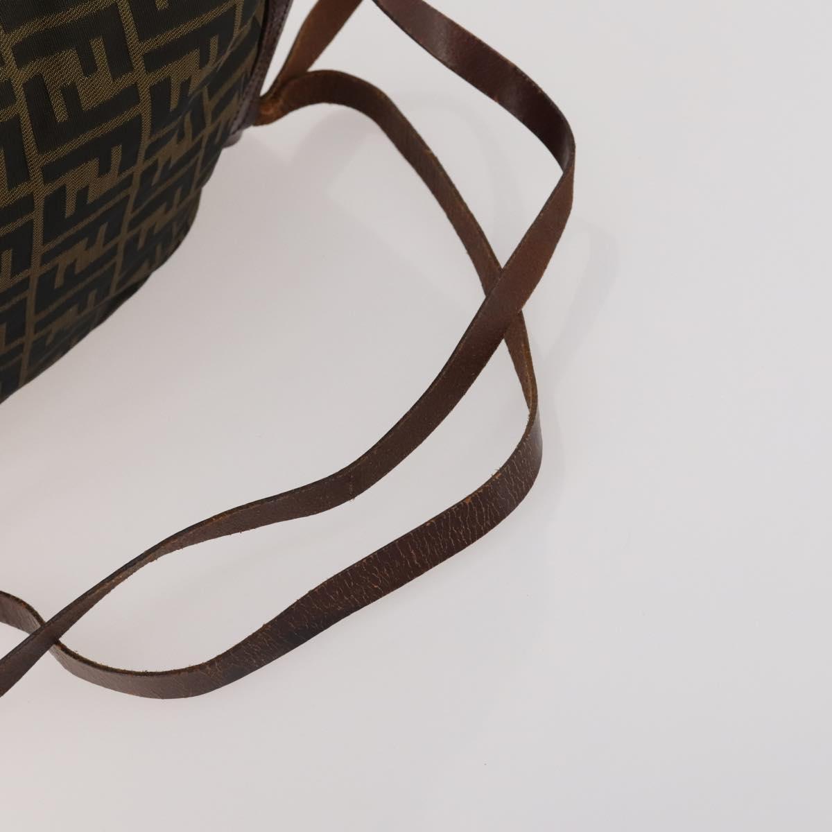FENDI Zucca Canvas Backpack Brown Black Auth 200298