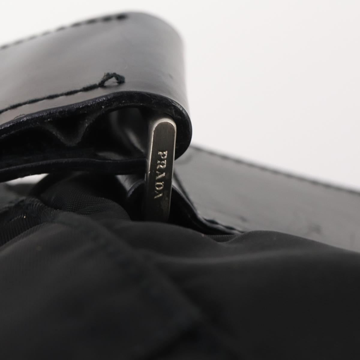 PRADA Boston Bag Nylon 2way Black Silver Auth 200299A