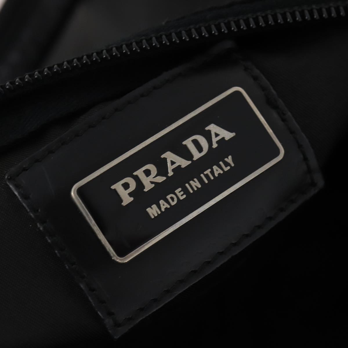PRADA Boston Bag Nylon 2way Black Silver Auth 200299A