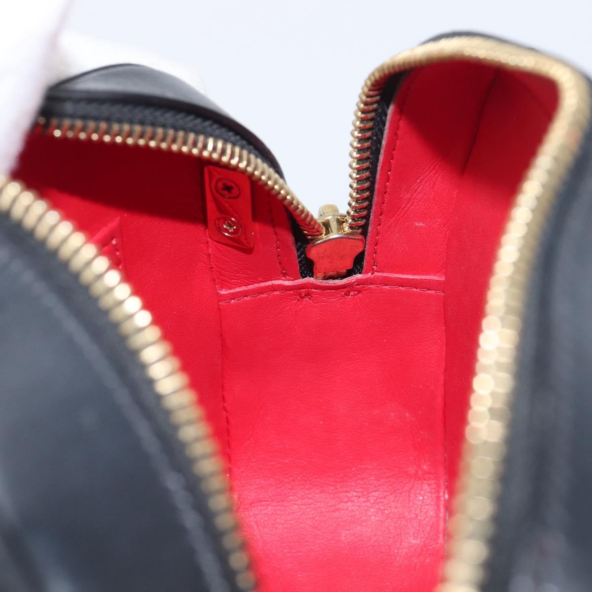 Christian Louboutin Chain Shoulder Bag Leather Black Gold Auth 200300A
