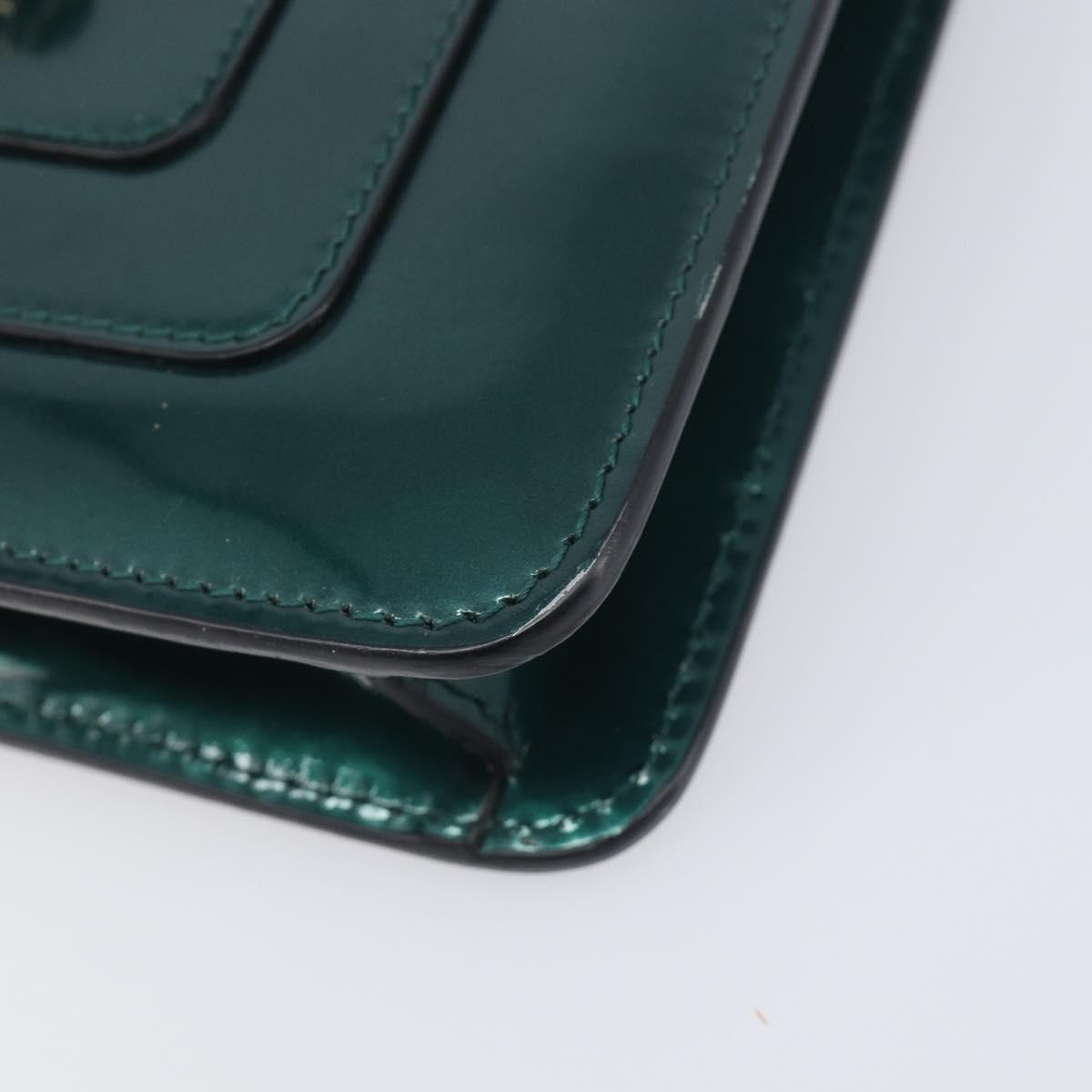 BVLGARI Serpenti Forever Chain Bag Patent Leather Green Gold Auth 200301V