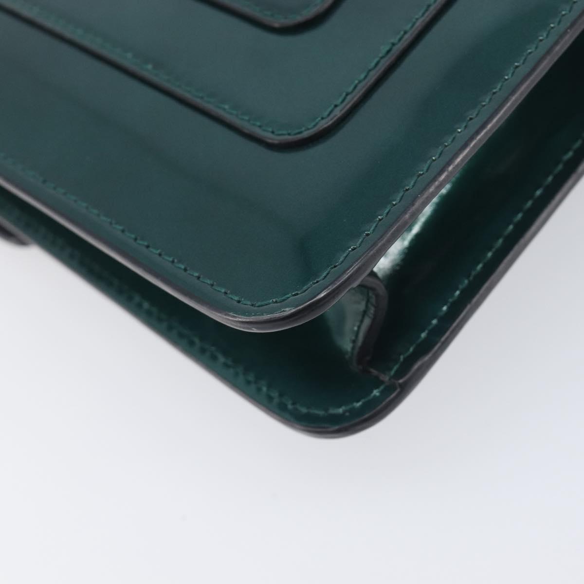 BVLGARI Serpenti Forever Chain Bag Patent Leather Green Gold Auth 200301V