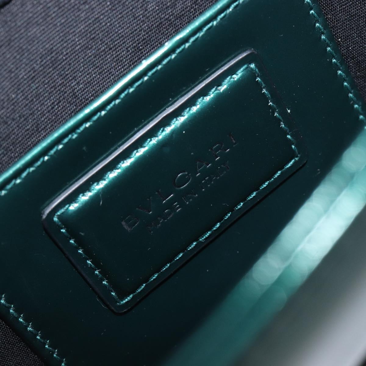 BVLGARI Serpenti Forever Chain Bag Patent Leather Green Gold Auth 200301V
