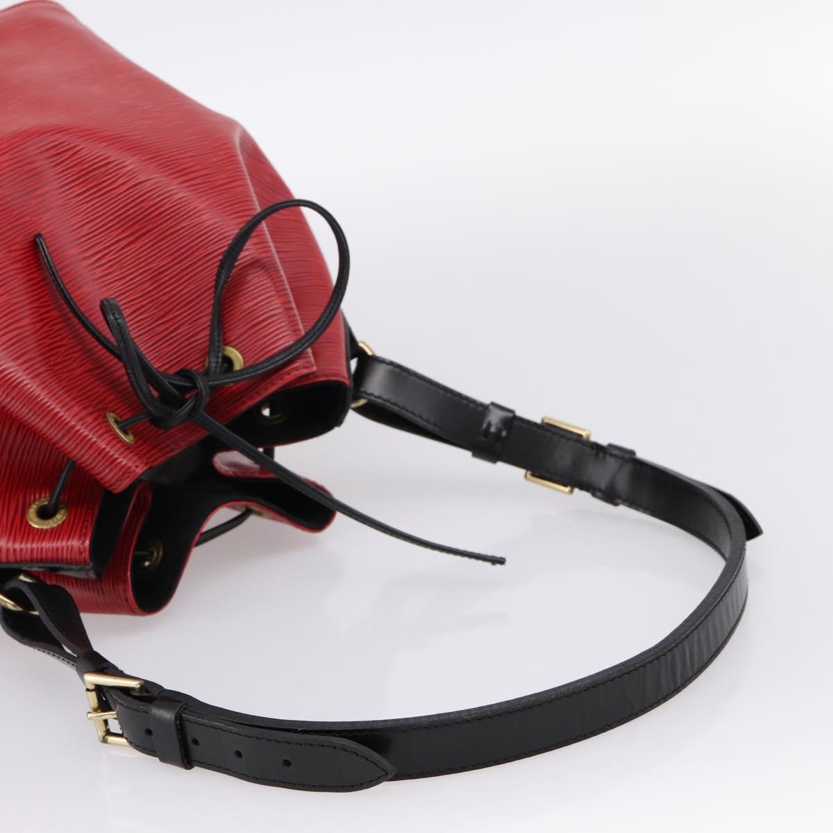 LOUIS VUITTON Epi Petit Noe Shoulder Bag Red Black M44172 LV Auth 200330A