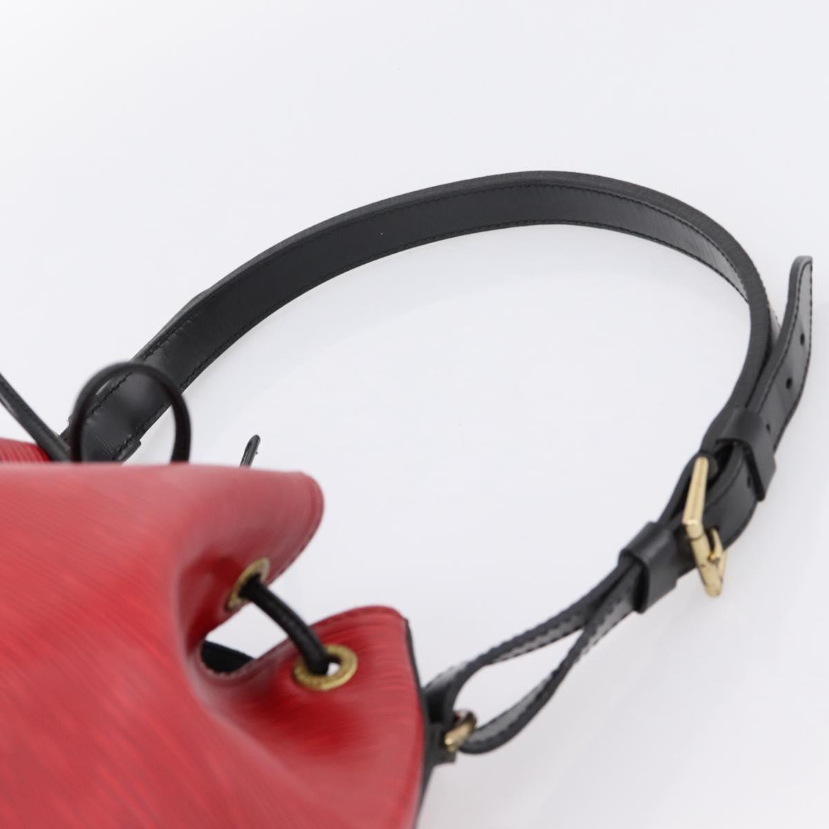 LOUIS VUITTON Epi Petit Noe Shoulder Bag Red Black M44172 LV Auth 200330A