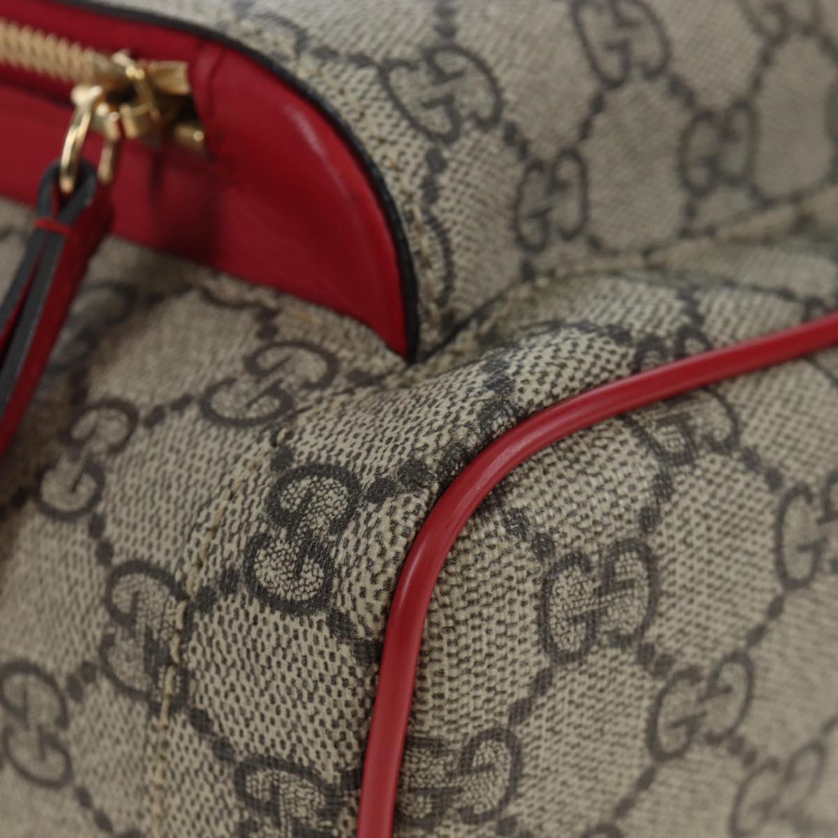 GUCCI GG Supreme Web Sherry Line Backpack PVC Beige Gold 427042 Auth 200331M