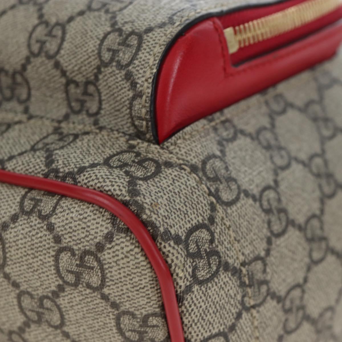 GUCCI GG Supreme Web Sherry Line Backpack PVC Beige Gold 427042 Auth 200331M