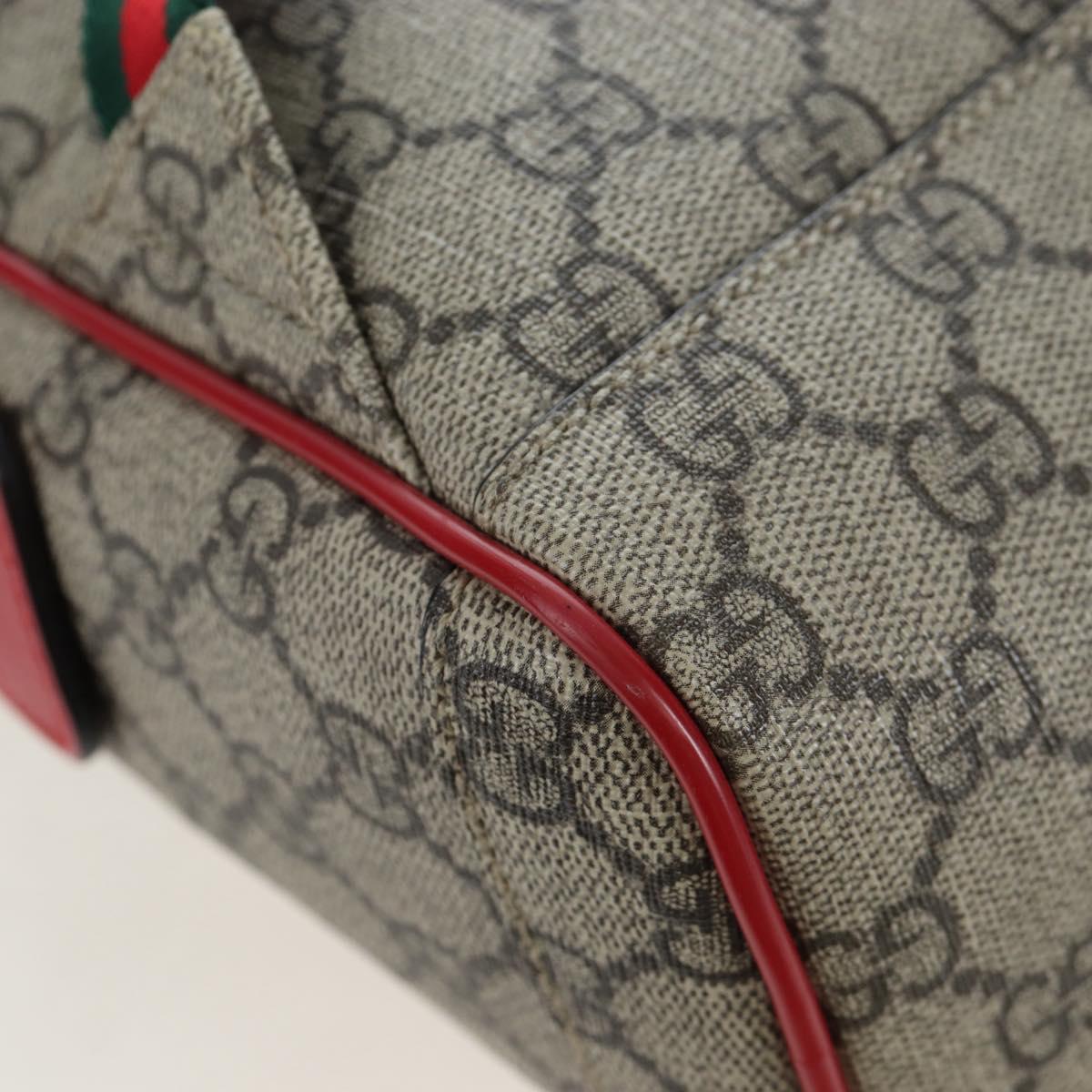 GUCCI GG Supreme Web Sherry Line Backpack PVC Beige Gold 427042 Auth 200331M
