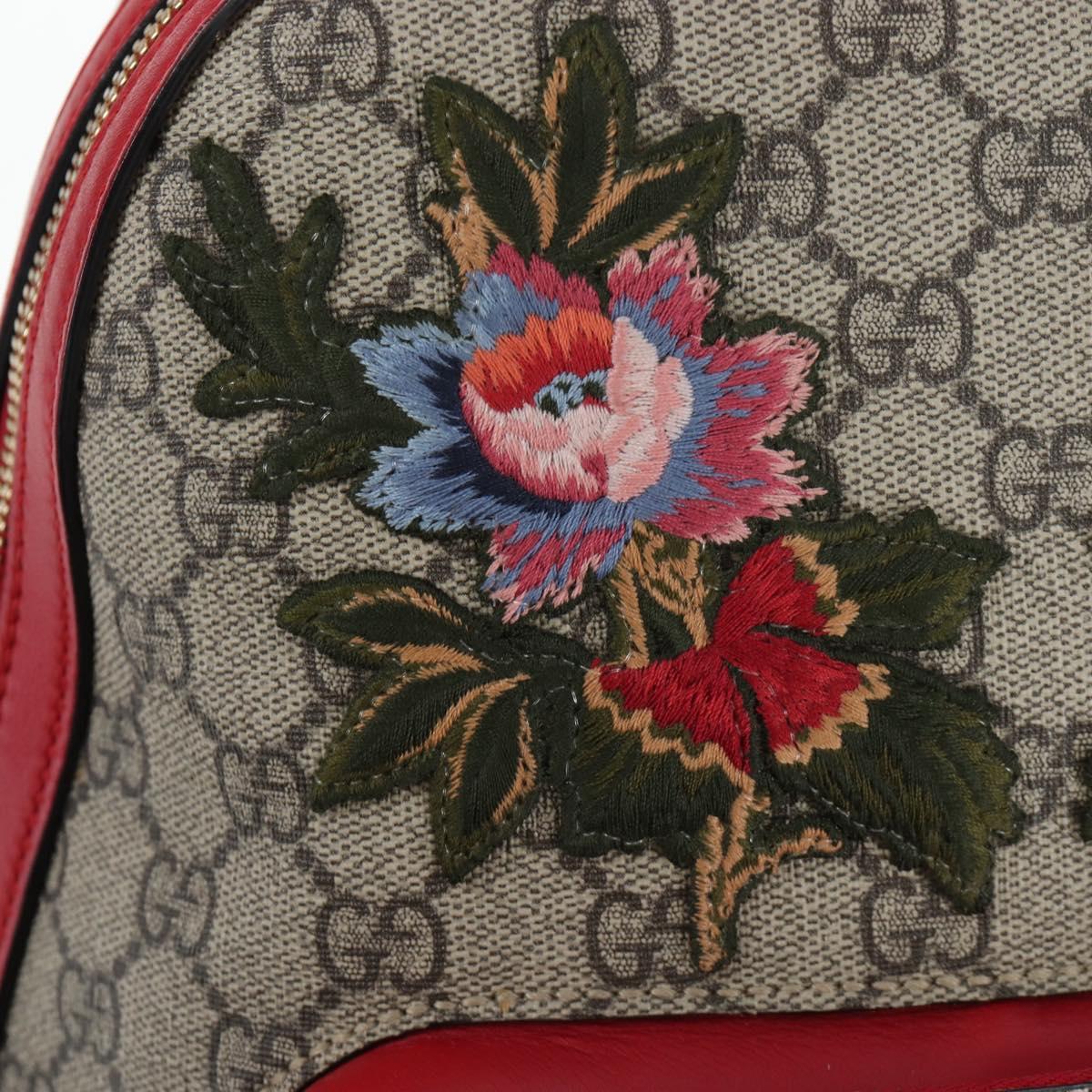 GUCCI GG Supreme Web Sherry Line Backpack PVC Beige Gold 427042 Auth 200331M