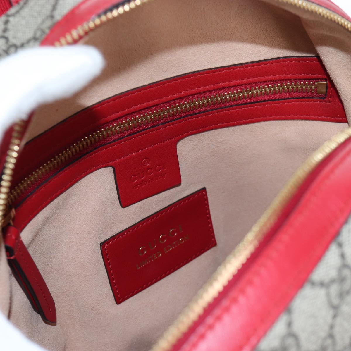 GUCCI GG Supreme Web Sherry Line Backpack PVC Beige Gold 427042 Auth 200331M