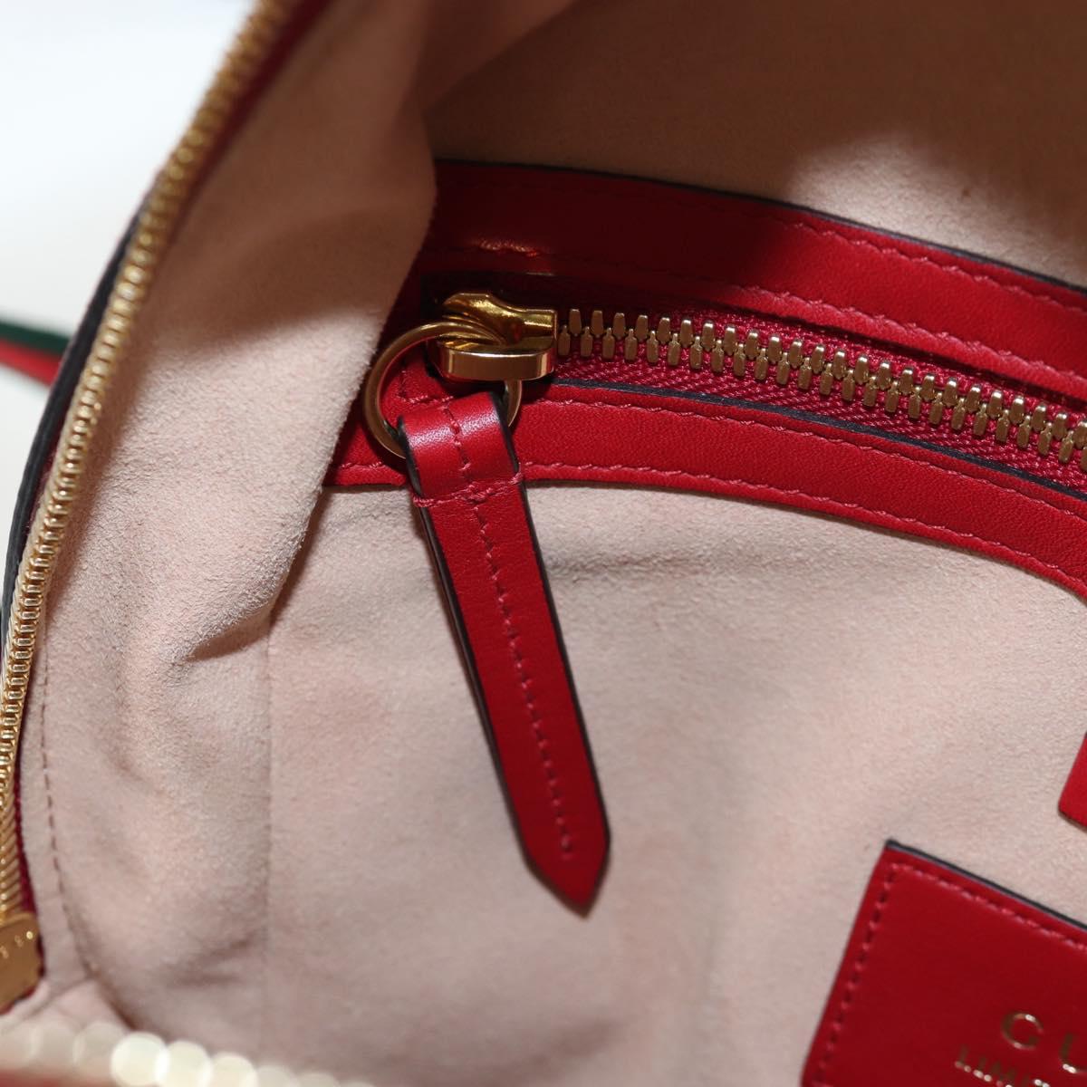 GUCCI GG Supreme Web Sherry Line Backpack PVC Beige Gold 427042 Auth 200331M