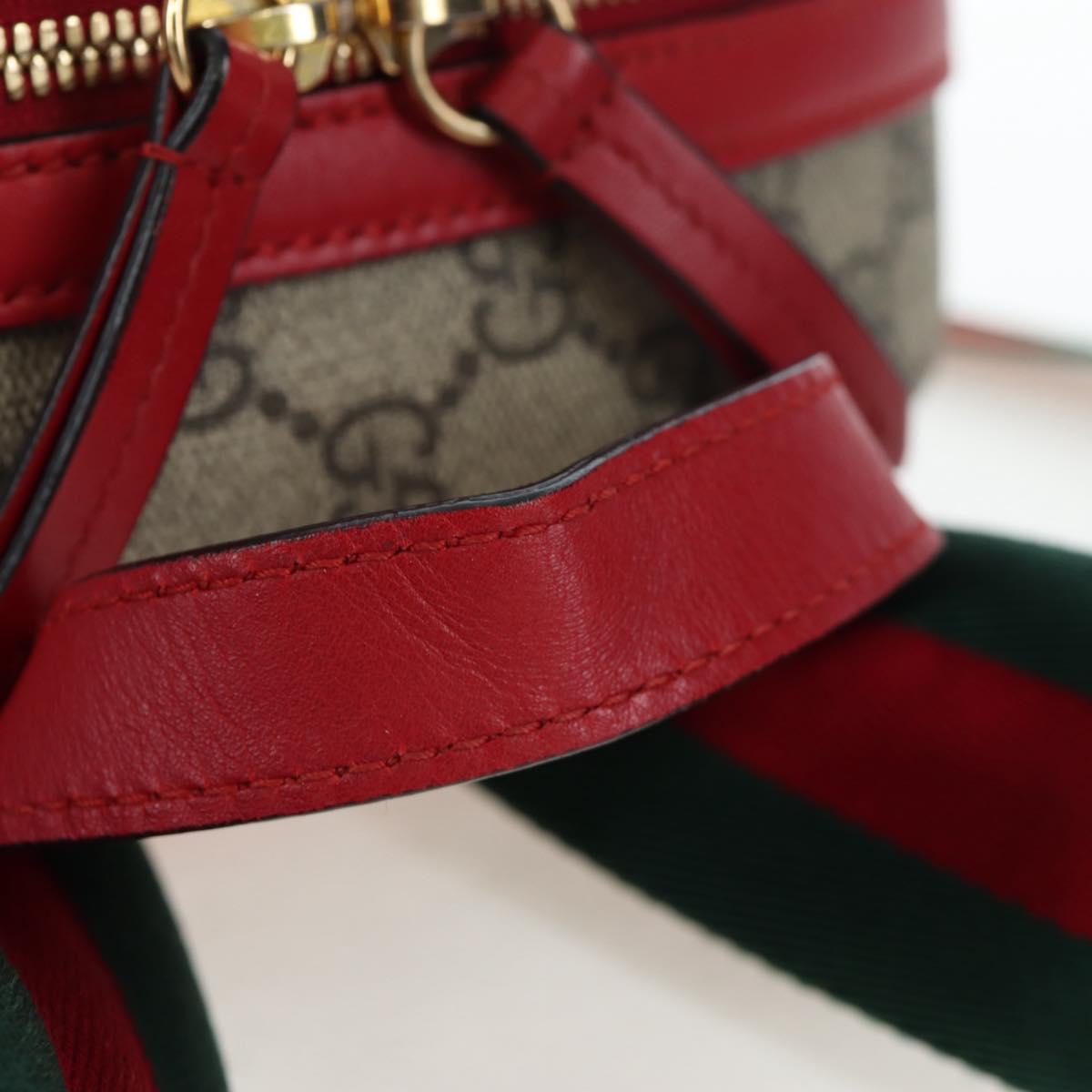 GUCCI GG Supreme Web Sherry Line Backpack PVC Beige Gold 427042 Auth 200331M