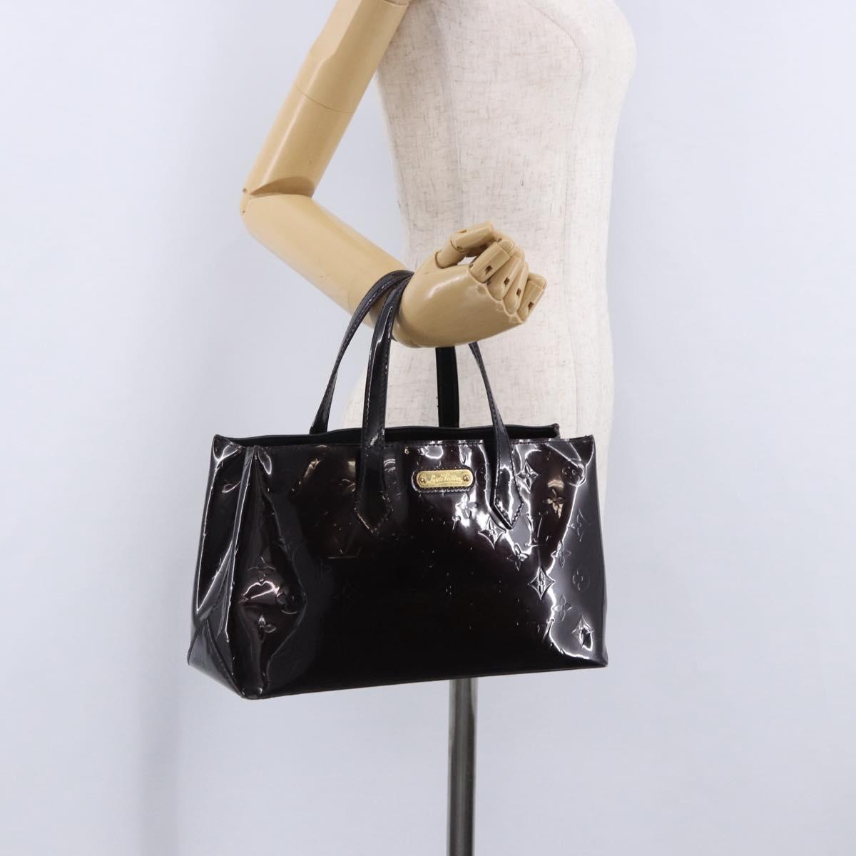LOUIS VUITTON Monogram Vernis Wilshire PM Hand Bag Amarante M93641 Auth 200333