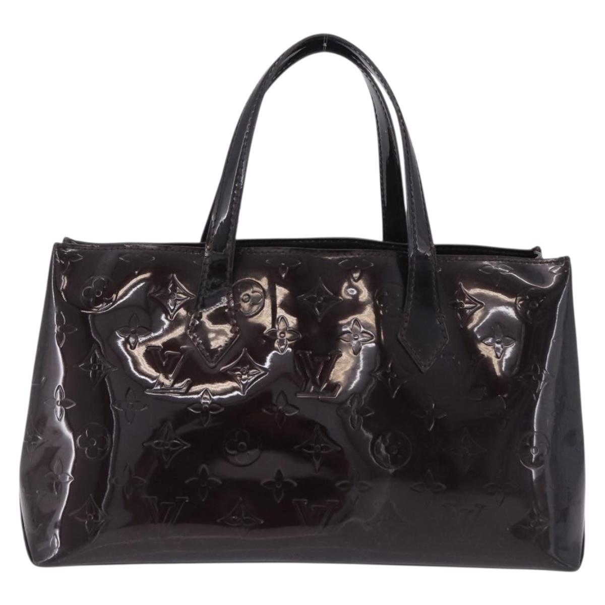 LOUIS VUITTON Monogram Vernis Wilshire PM Hand Bag Amarante M93641 Auth 200333