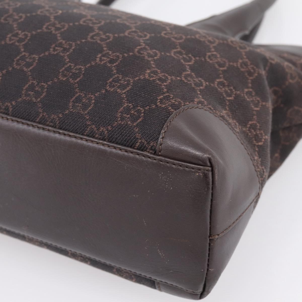GUCCI GG Canvas Hand Bag Dark Brown 33890 Auth 200335