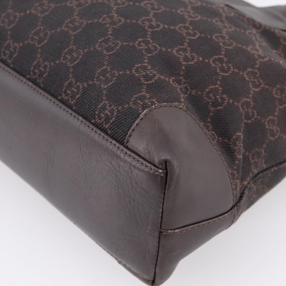 GUCCI GG Canvas Hand Bag Dark Brown 33890 Auth 200335