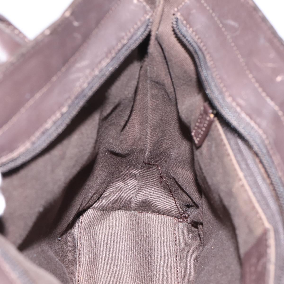 GUCCI GG Canvas Hand Bag Dark Brown 33890 Auth 200335