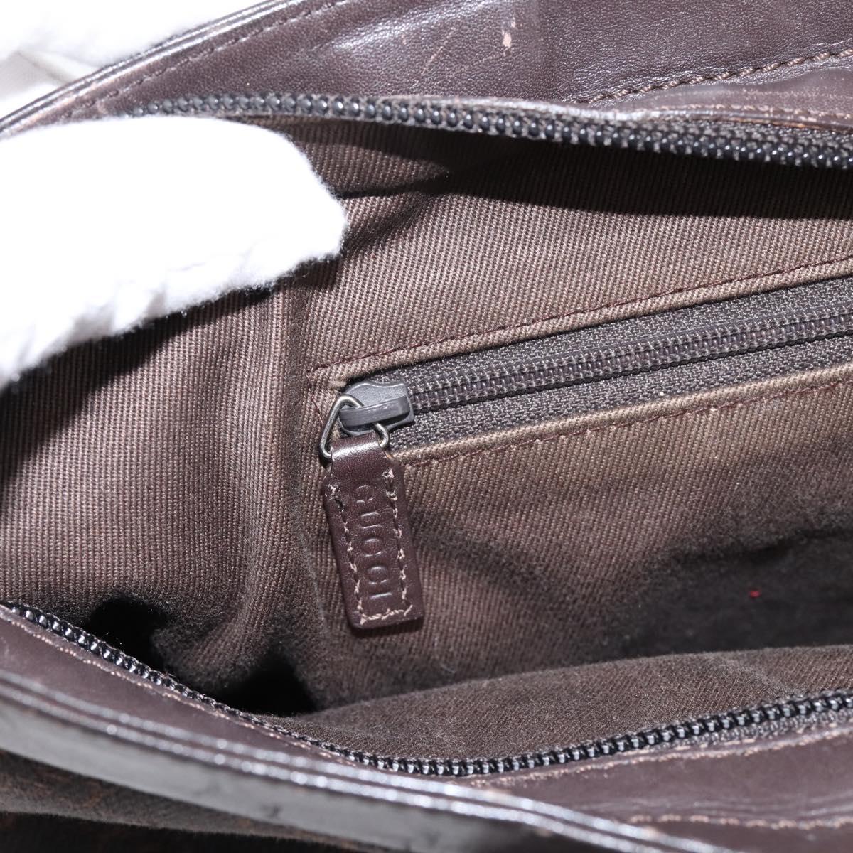 GUCCI GG Canvas Hand Bag Dark Brown 33890 Auth 200335