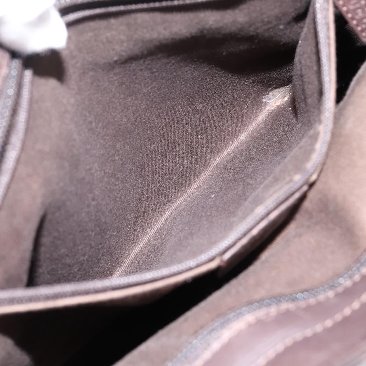 GUCCI GG Canvas Hand Bag Dark Brown 33890 Auth 200335