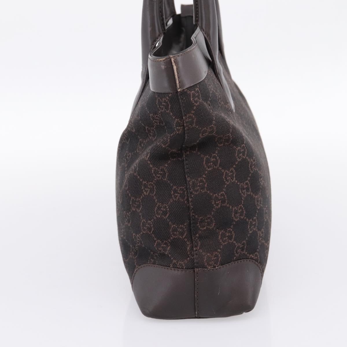 GUCCI GG Canvas Hand Bag Dark Brown 33890 Auth 200335