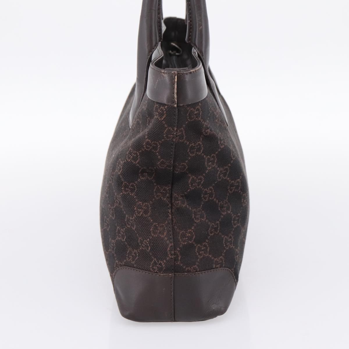 GUCCI GG Canvas Hand Bag Dark Brown 33890 Auth 200335