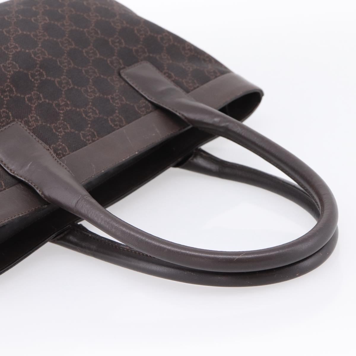 GUCCI GG Canvas Hand Bag Dark Brown 33890 Auth 200335