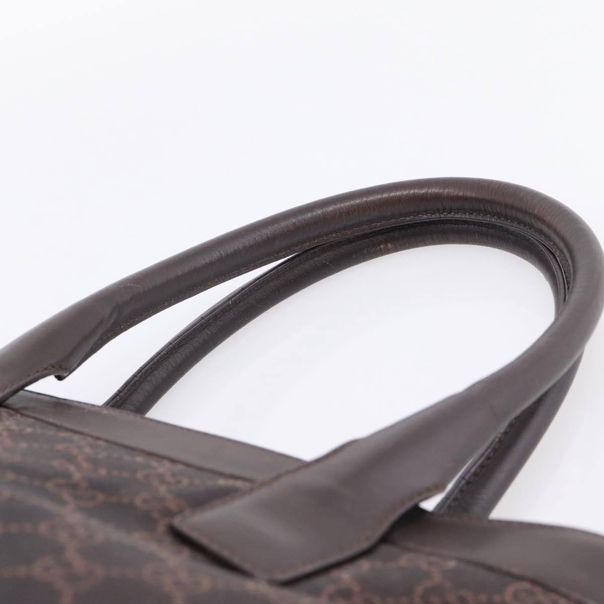 GUCCI GG Canvas Hand Bag Dark Brown 33890 Auth 200335