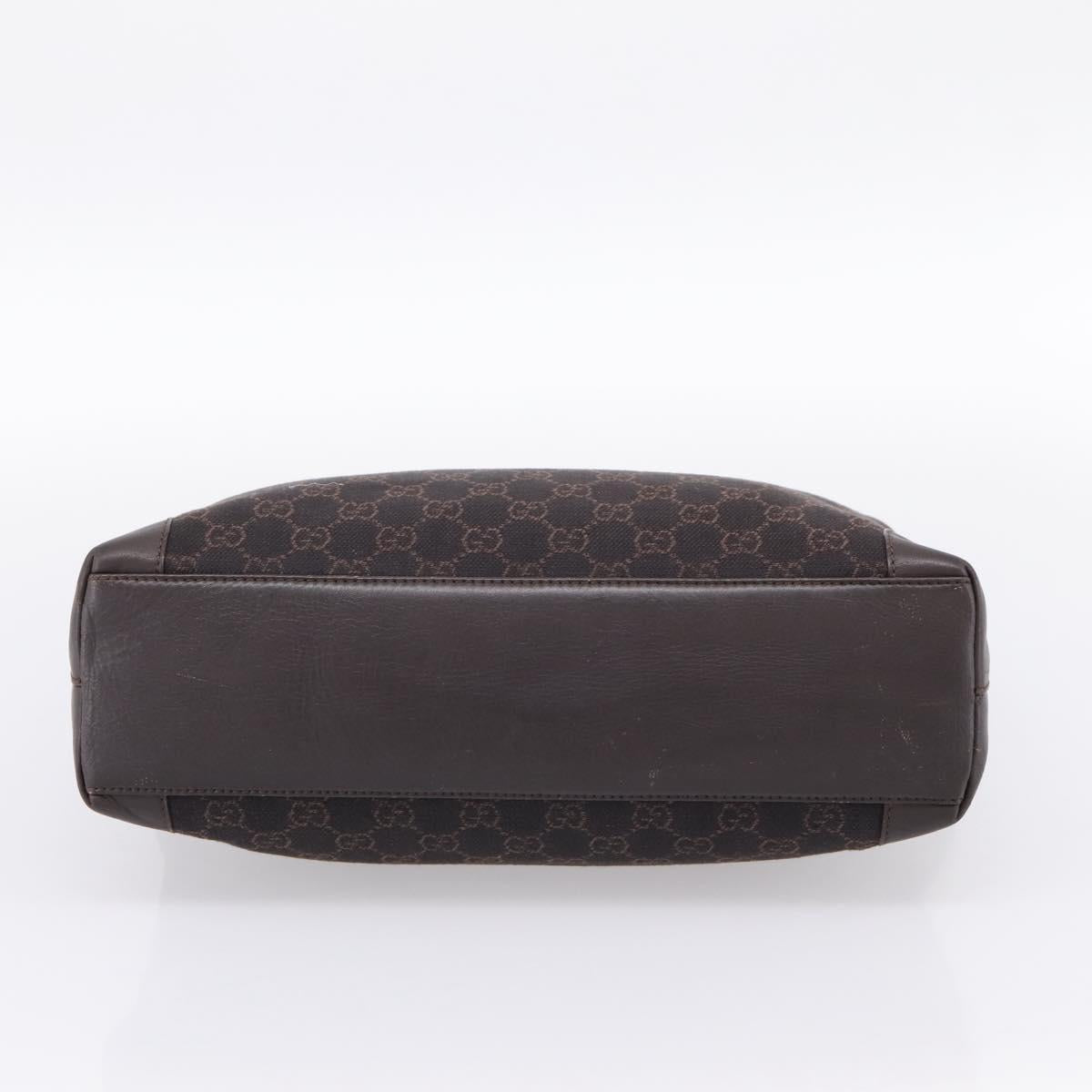 GUCCI GG Canvas Hand Bag Dark Brown 33890 Auth 200335