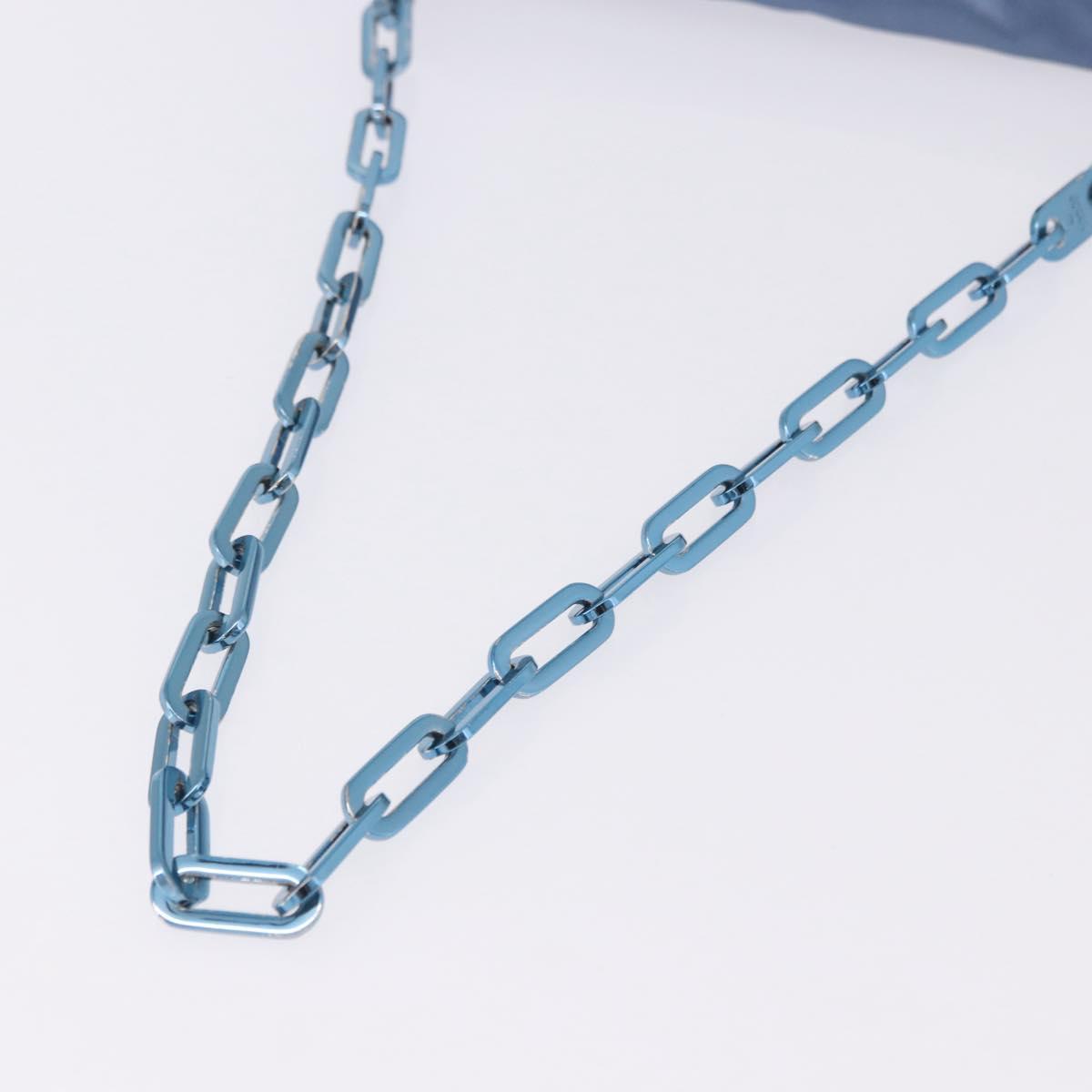GUCCI Chain Shoulder Bag Satin Blue Auth 200336V