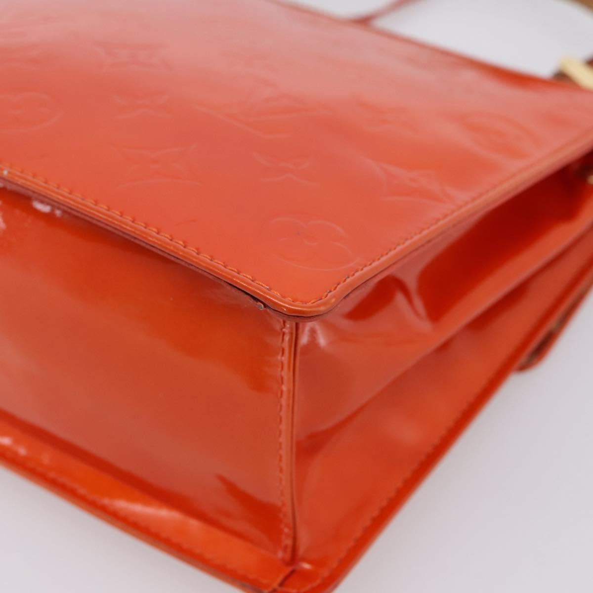 LOUIS VUITTON Monogram Vernis Spring Street Hand Bag Orange M91025 Auth 200337