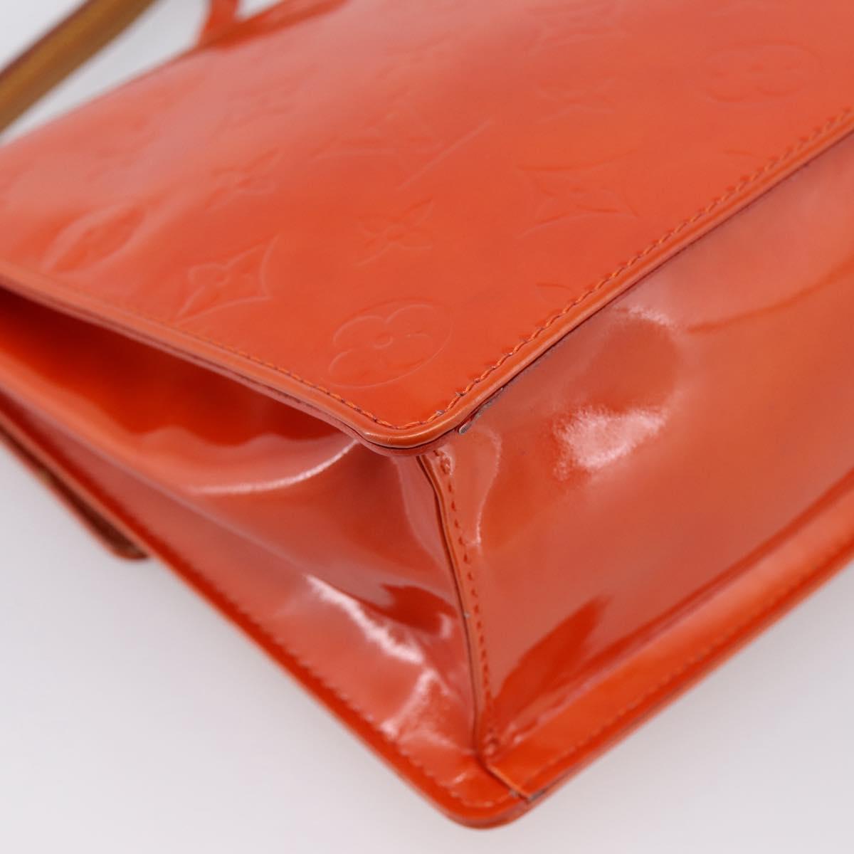 LOUIS VUITTON Monogram Vernis Spring Street Hand Bag Orange M91025 Auth 200337