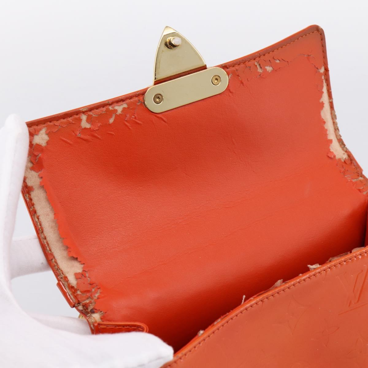 LOUIS VUITTON Monogram Vernis Spring Street Hand Bag Orange M91025 Auth 200337