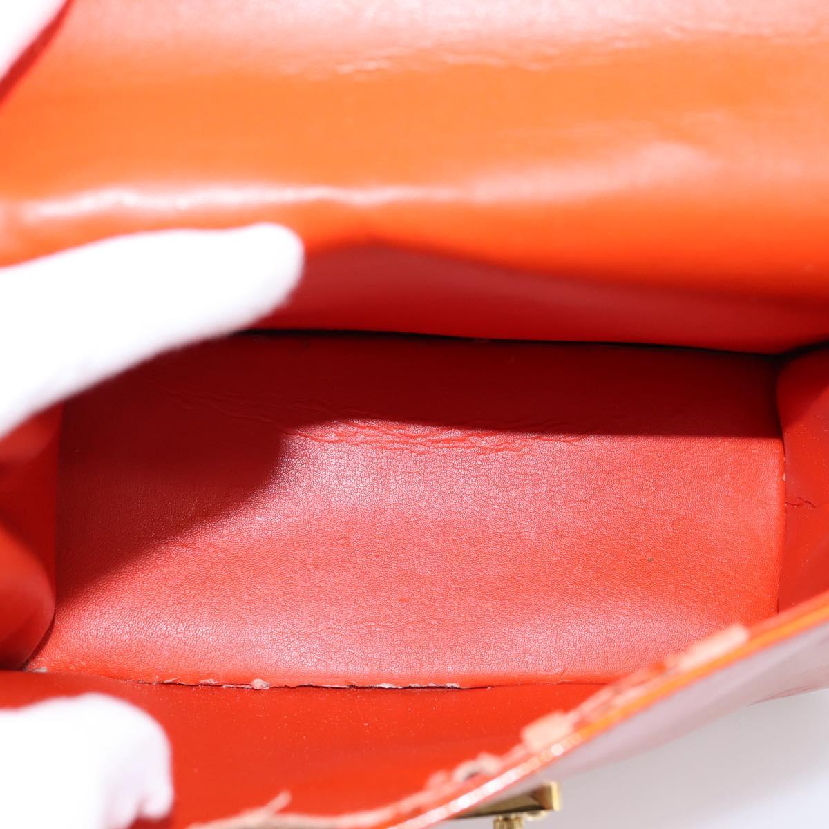 LOUIS VUITTON Monogram Vernis Spring Street Hand Bag Orange M91025 Auth 200337