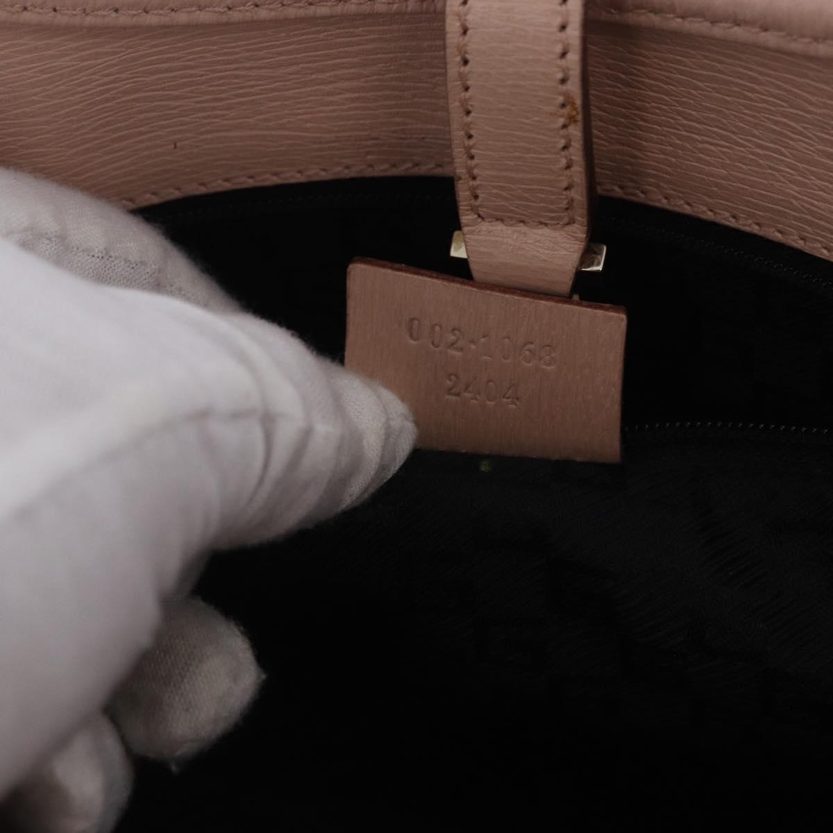 GUCCI Jackie Hand Bag Leather Pink Gold 002 1068 2404 Auth 200338V