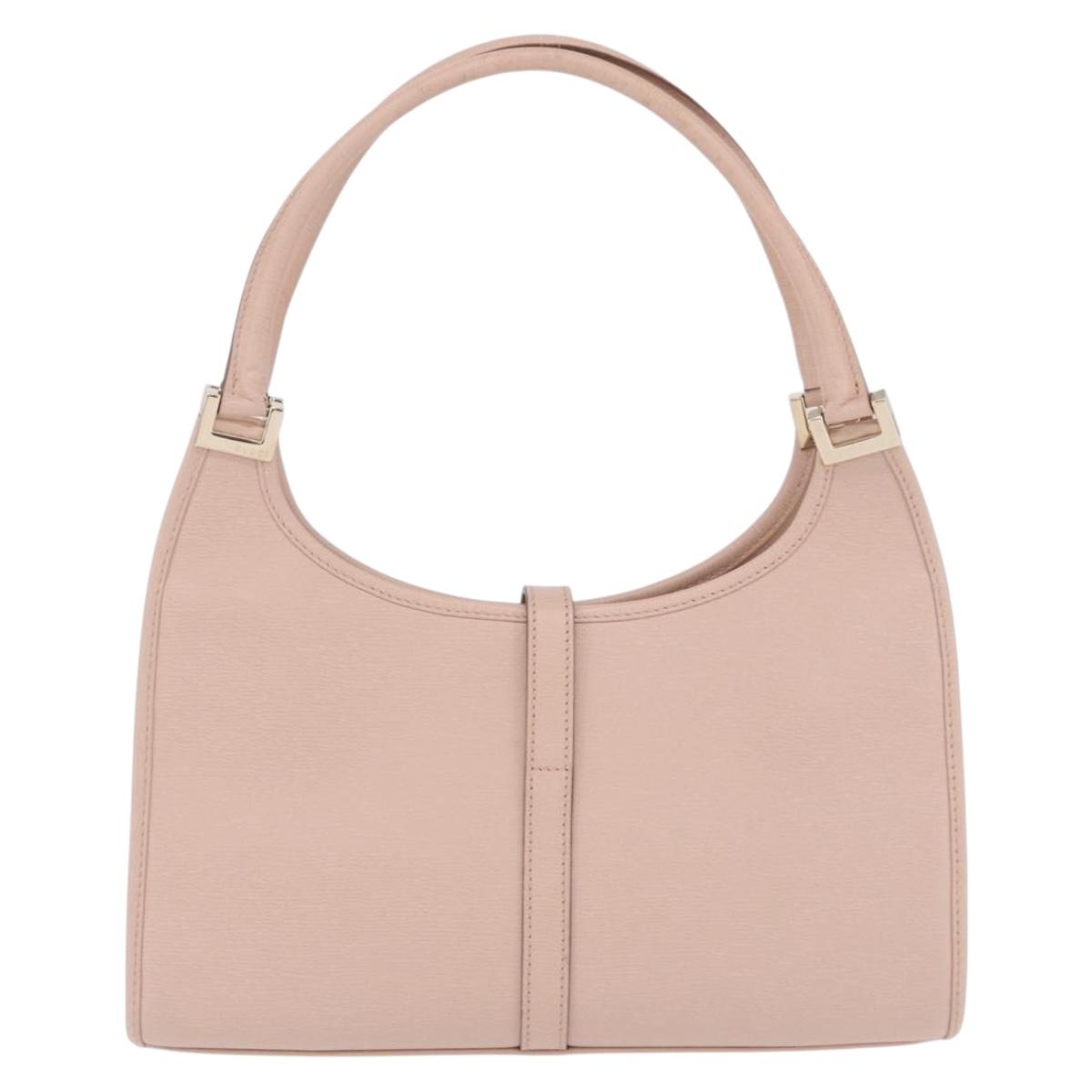 GUCCI Jackie Hand Bag Leather Pink Gold 002 1068 2404 Auth 200338V
