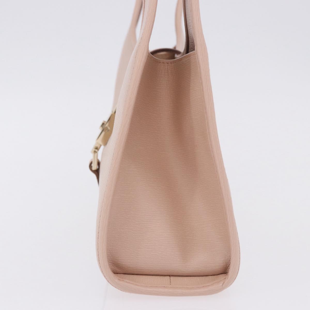 GUCCI Jackie Hand Bag Leather Pink Gold 002 1068 2404 Auth 200338V
