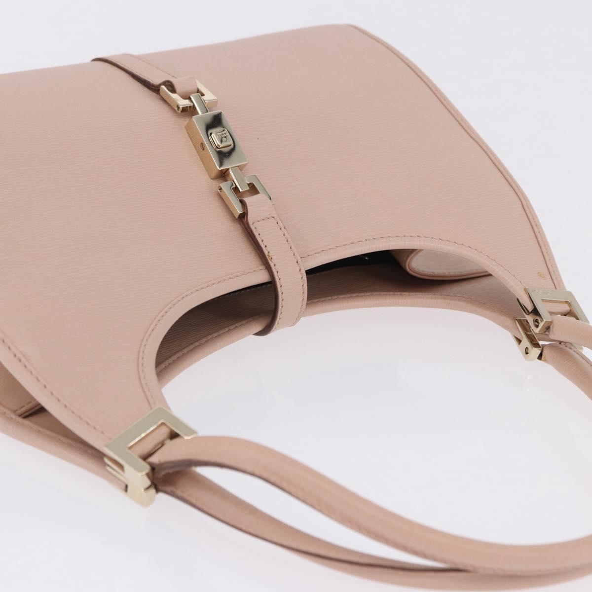 GUCCI Jackie Hand Bag Leather Pink Gold 002 1068 2404 Auth 200338V