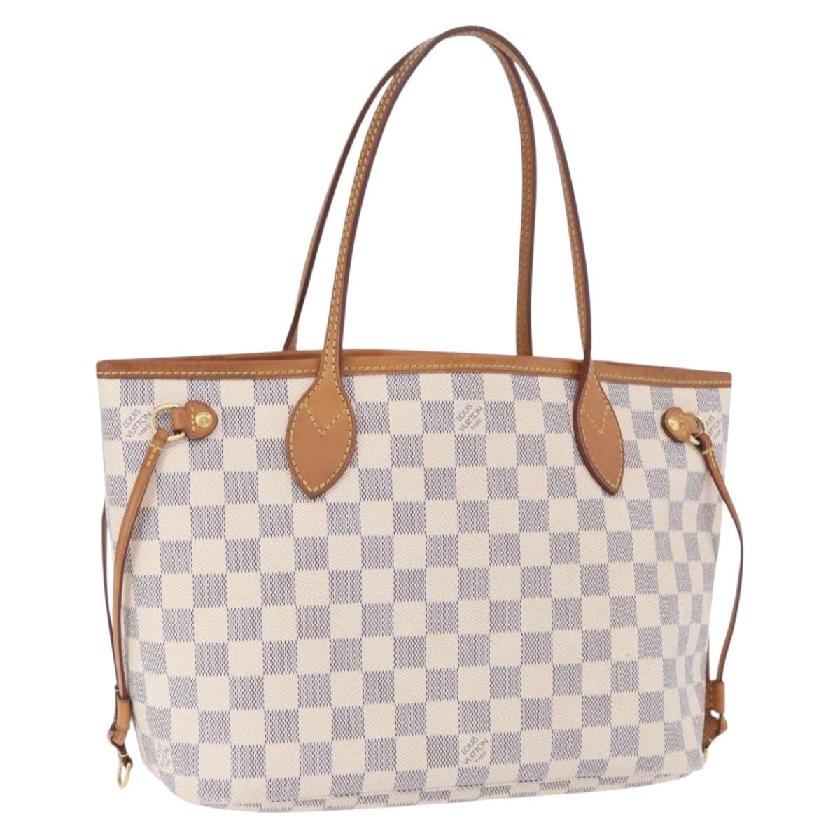 LOUIS VUITTON Damier Azur Neverfull PM Tote Bag N41362 LV Auth 200339